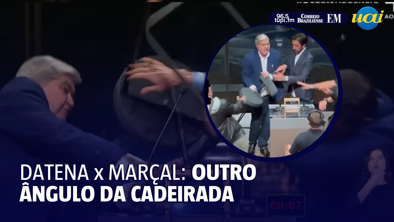 Outro ângulo da cadeirada de Datena em Pablo Marçal