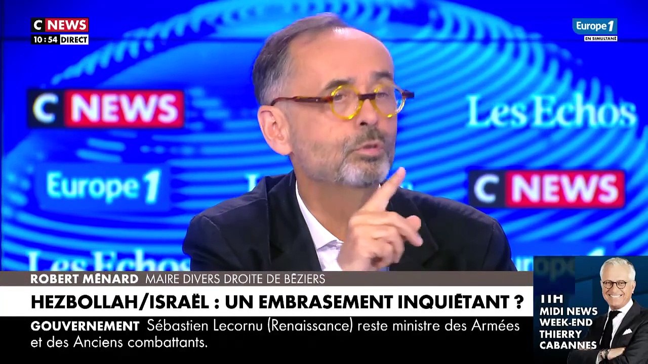 «Je suis content de la raclée qu'Israël vient de mettre au Hezbollah», argumente Robert Ménard