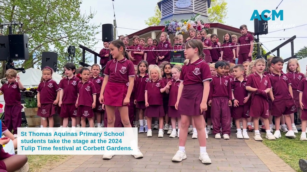 St Thomas Aquinas students delight visitors to Tulip Time