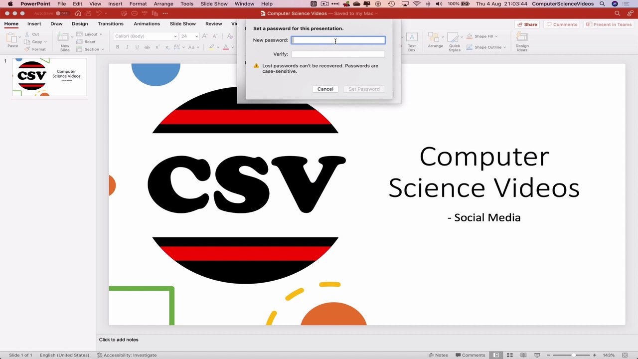 How to ENCRYPT or DECRYPT a Microsoft PowerPoint Presentation Using a Mac - Basic Tutorial | New