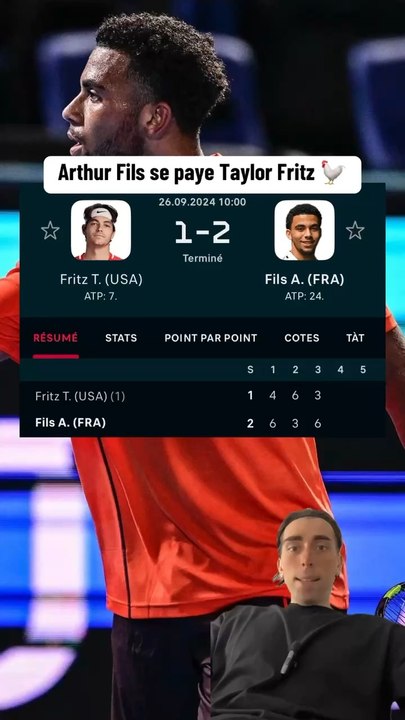 Arthur Fils s’impose contre Taylor Fritz !