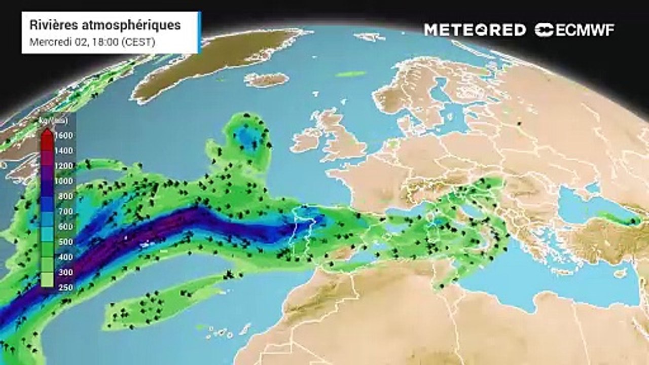Prévisions : Rivières atmosphériques en France, fortes pluies en début de semaine 🌧️