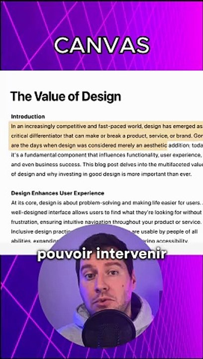 Le NOUVEAU Chat GPT CANVAS