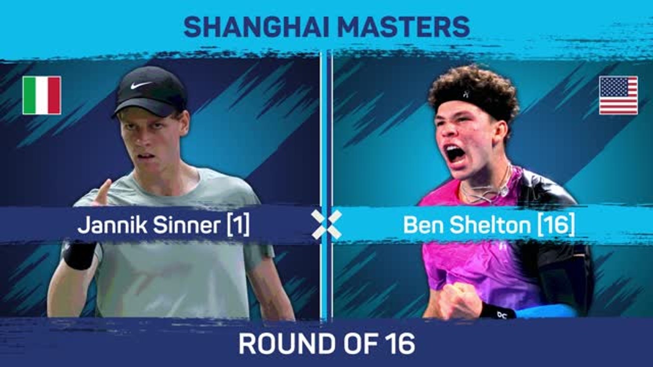 Sinner beats Shelton in straight sets to reach Shanghai quarters