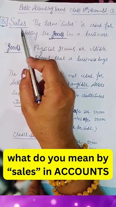 WHAT ARE "SALES" IN ACCOUNTS. BASIC ACCOUNTING TERMS.
