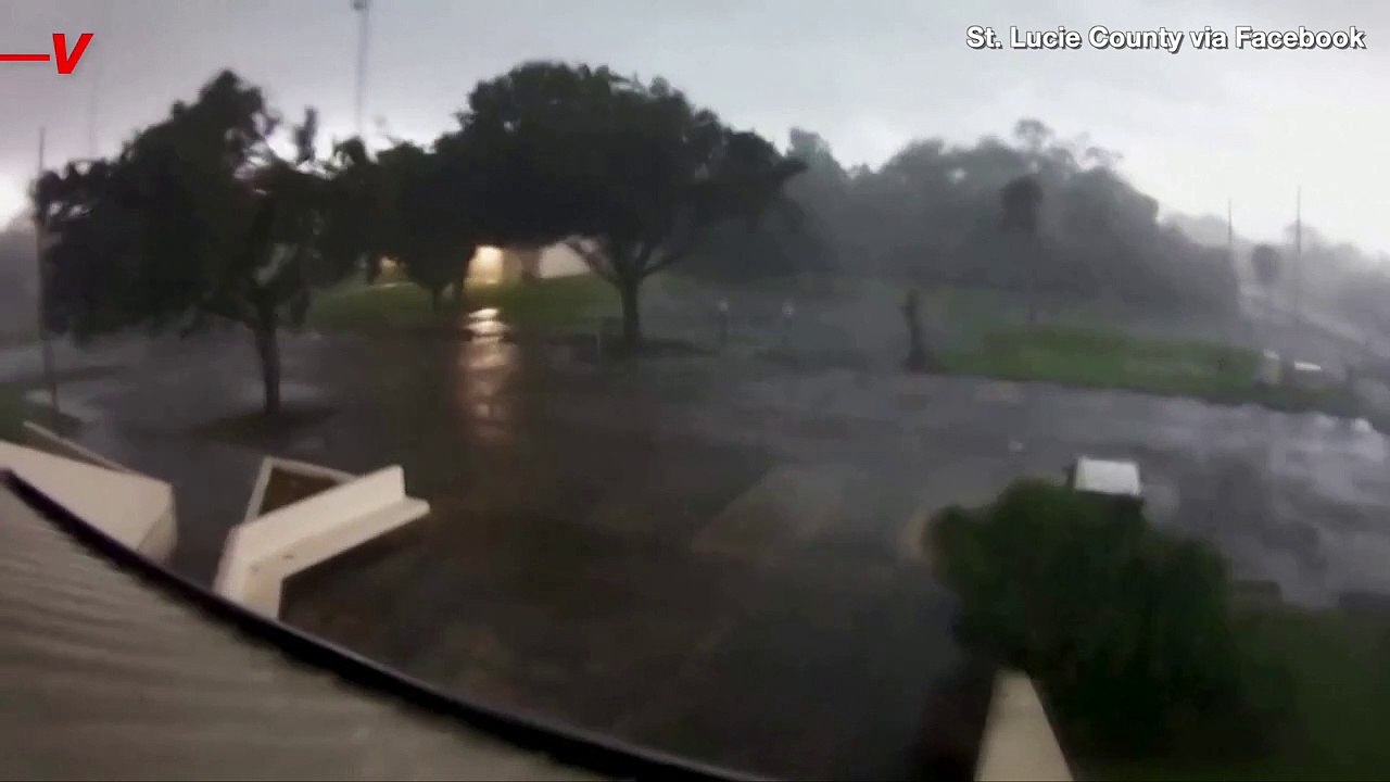 CCTV Camera Captures the Moment a Tornado Breaks Out Amid Hurricane Milton in Florida