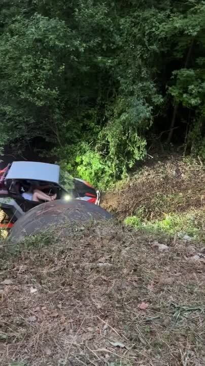 Utility Task Vehicle Damages it's Front Tyre While River Crossing
