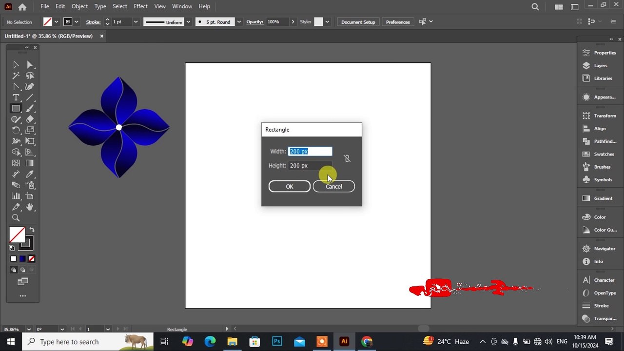 How to Create a Stunning Blue Flower Design in Adobe Illustrator | Easy Tutorial