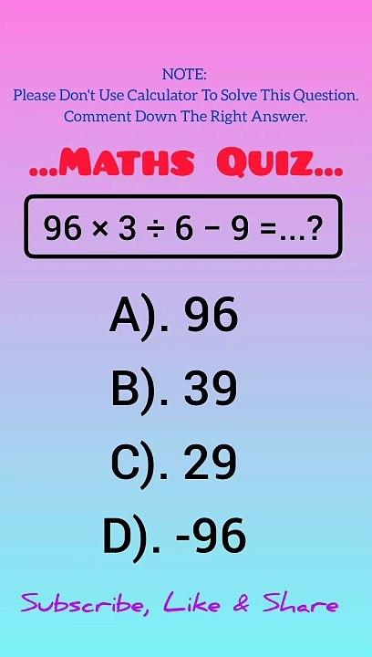 Maths Puzzle For Brain Test  Only For Genius  IQ test #shorts #maths #brain #iq #challenge #iqtest