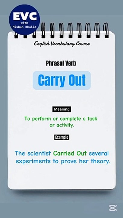 "Carry Out" Meaning with Example | Phrasal Verbs
