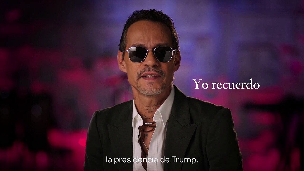 Marc Anthony apoyando la candidatura de kamala harris