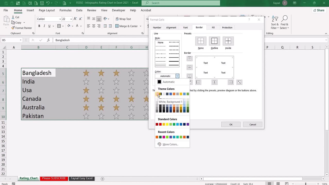 Creating Professional Rating Charts in Excel 2024: A Comprehensive Tutorial