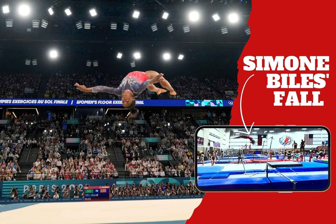 Simone Biles suffers shocking fall on uneven bars during her routine