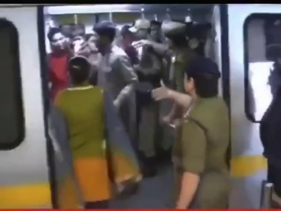 Officers slap Men who are on a female only train in India