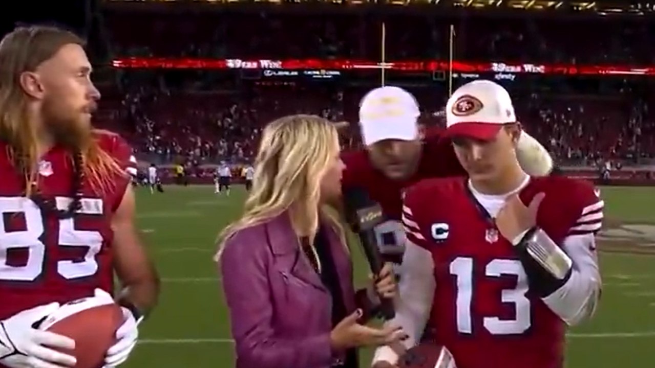 Nick Bosa crashed the SNF postgame interview wearing a MAGA hat