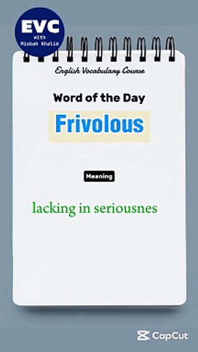 "Frivolous" Meaning in English| English Vocabulary Course #english #englishvocabulary