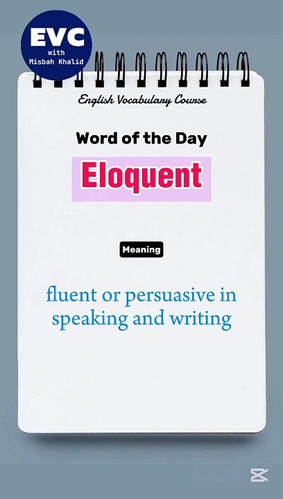 "Eloquent" Meaning in English| English Vocabulary Course #english #englishvocabulary