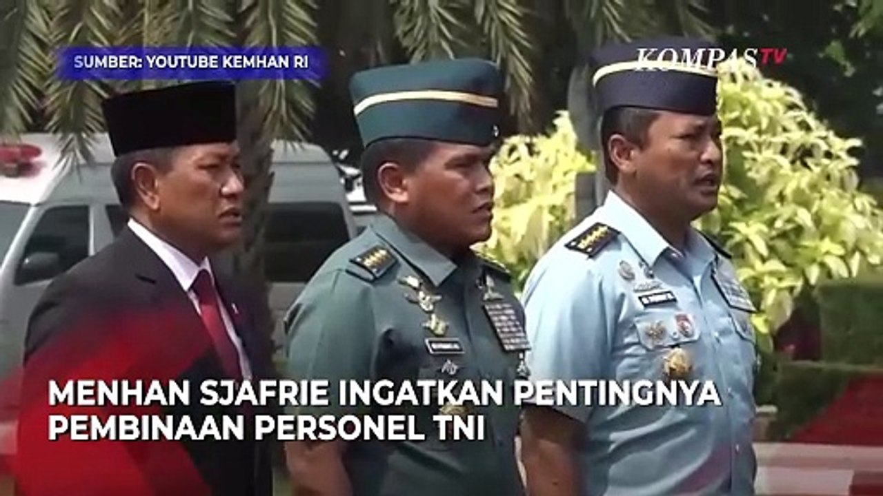 Momen Silaturahmi Menhan Sjafrie ke Mabes TNI Disambut Upacara Militer