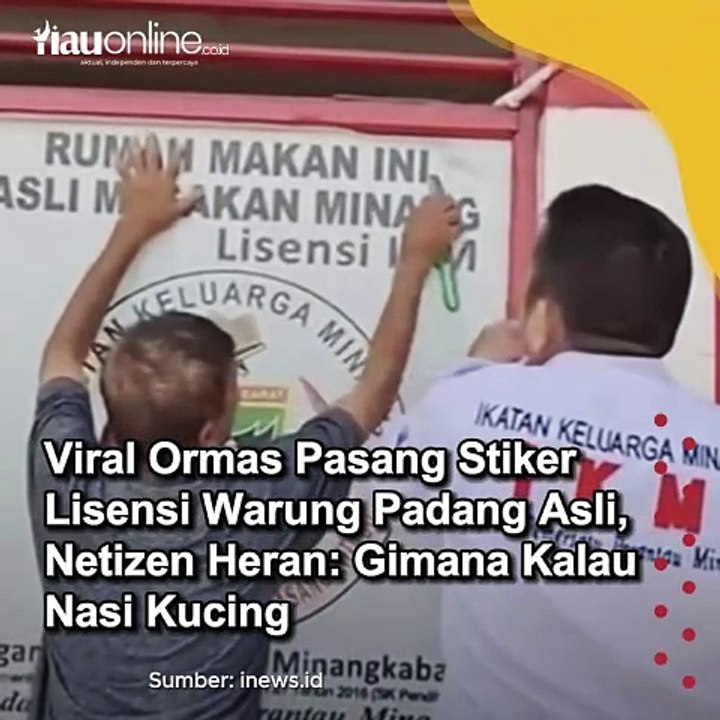 Viral Ormas Pasang Stiker Lisensi Warung Padang As