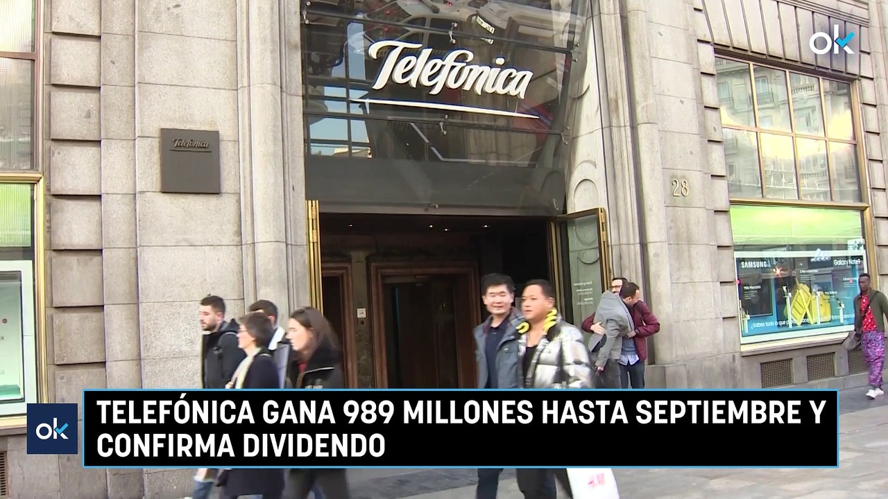 Telefónica gana 989 millones hasta septiembre y confirma dividendo
