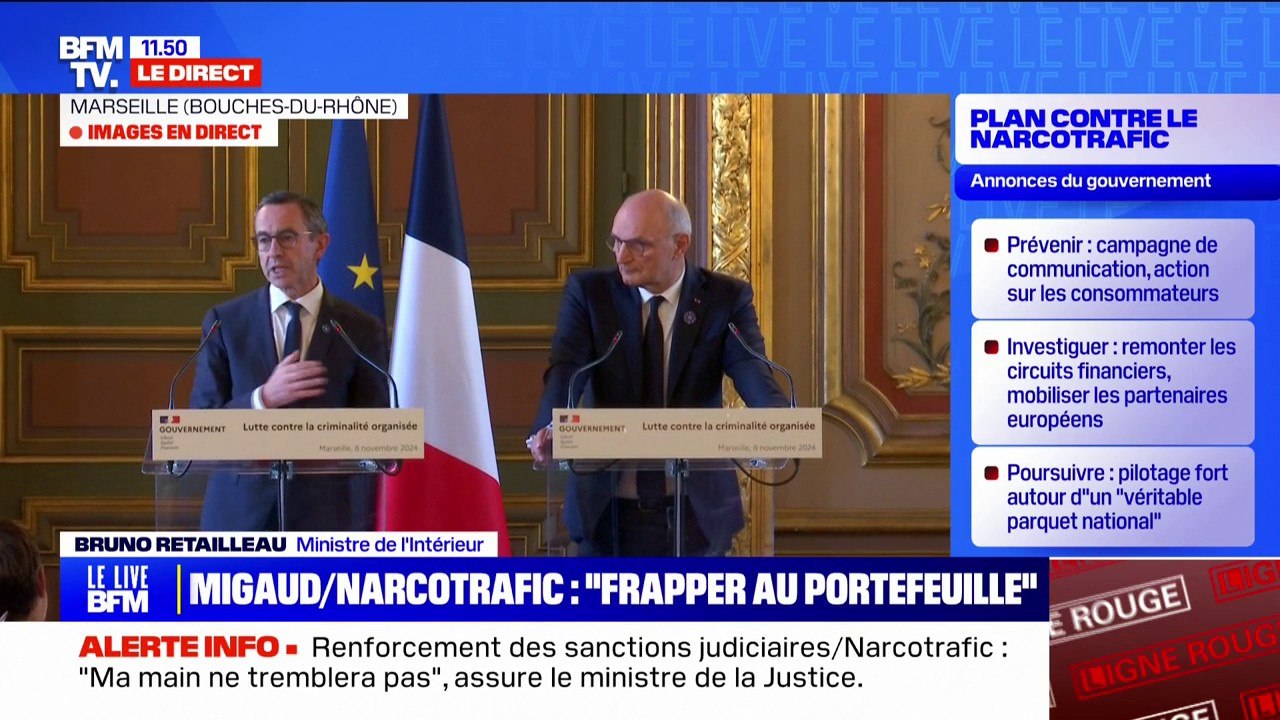 Narcotrafic: Bruno Retailleau estime que "nous avons atteint un point de bascule"