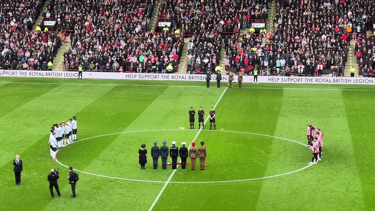 Sheffield United and Sheffield Wednesday and the Last Post on Remembrance Sunday