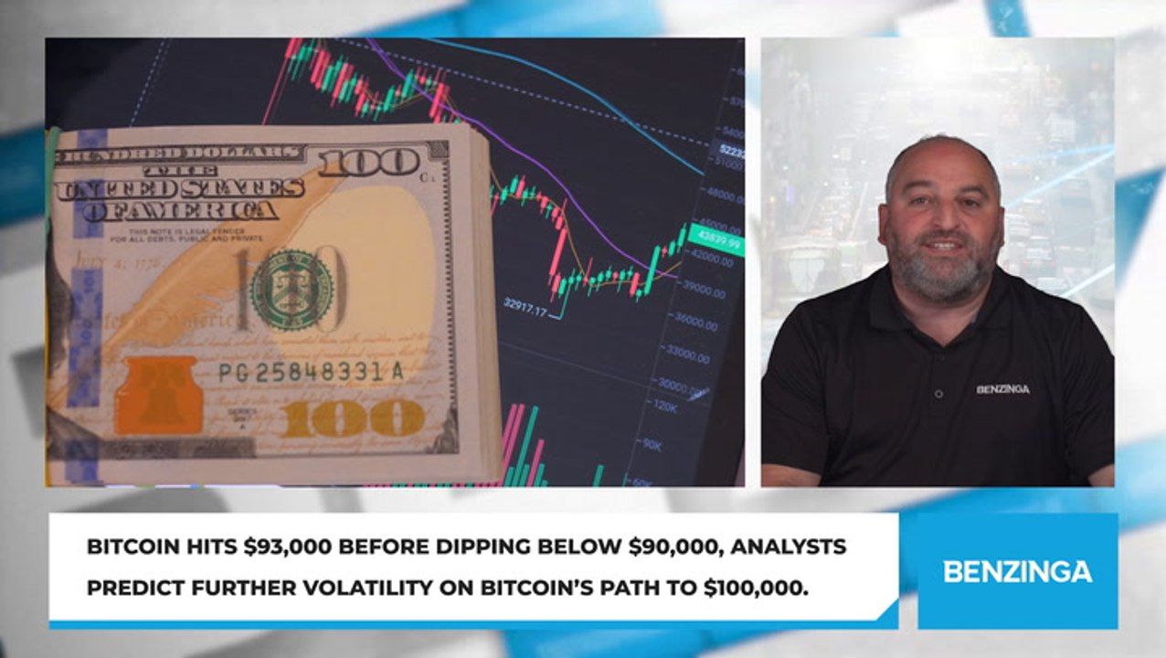 Bitcoin Hits $93,000 Before Dipping Below $90,000, Analysts Predict Further Volatility On Bitcoin's Path To $100,000.