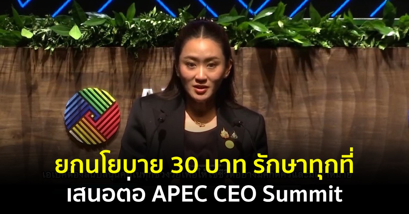 ยกนโยบาย 30 บาท รักษาทุกที่ เสนอต่อ APEC CEO Summit