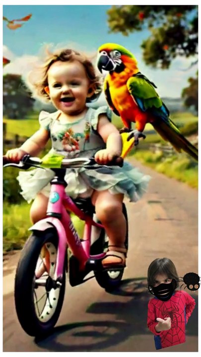 Adorable tiny tech bike ride #kawai #귀여운 아기 #shorts #TechuTykes #kidsandtechnology #AIGenerated #kidsfashion #kids #bike #flower