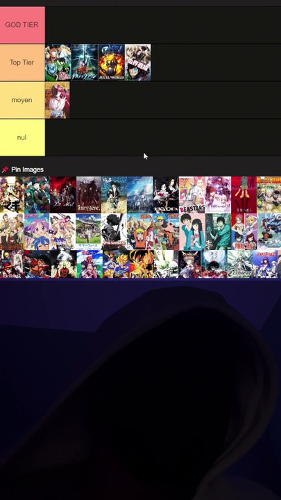 Tier list anime part 1 !!!!