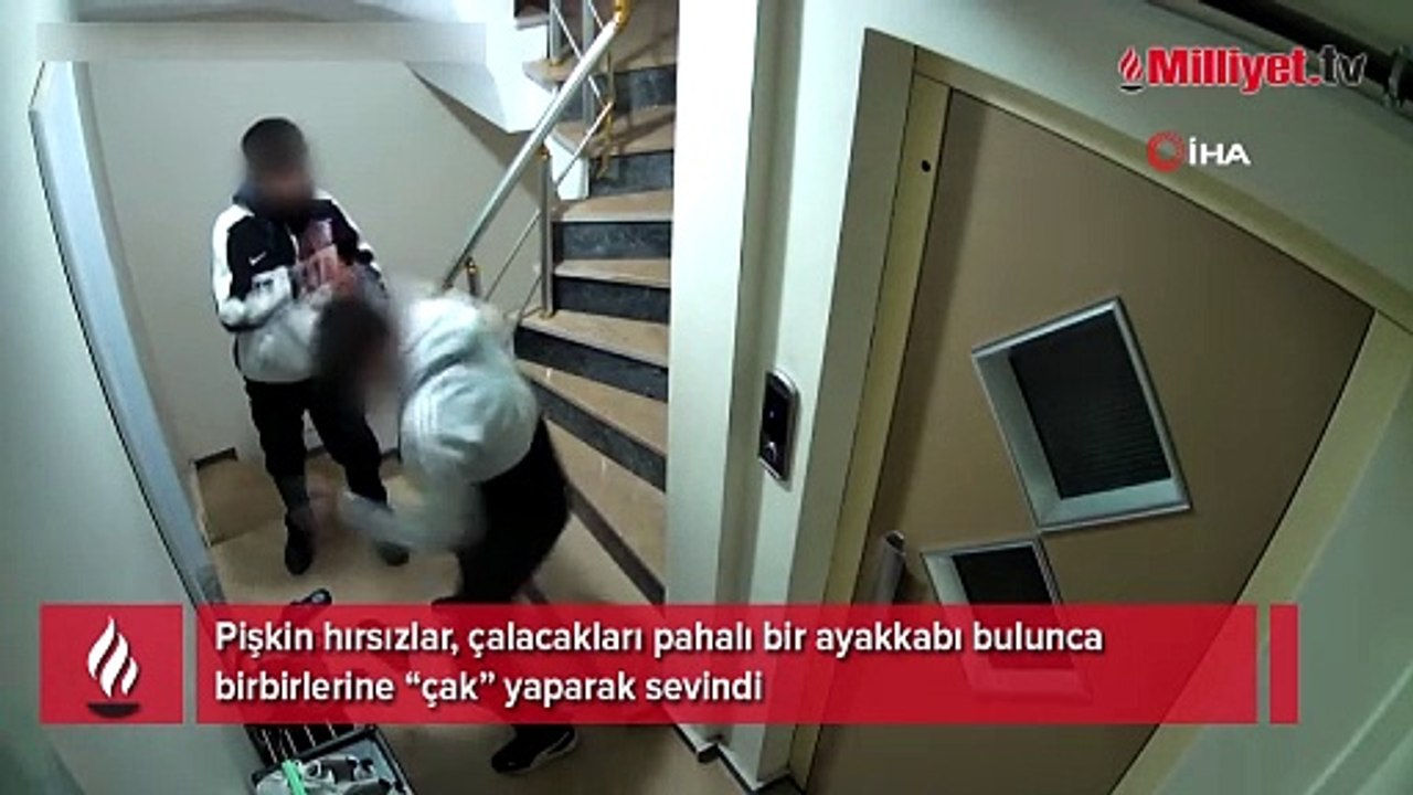 Pişkin hırsızların pahalı ayakkabı sevinci