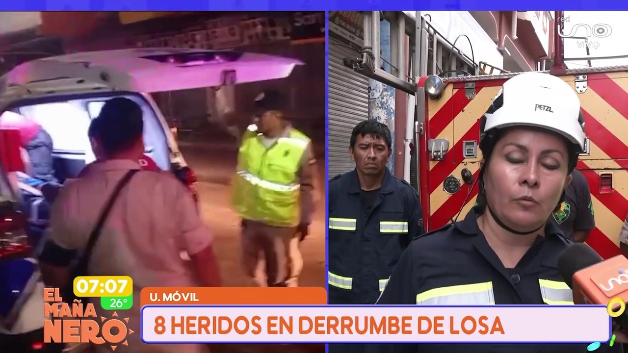 8 heridos en derrumbe de losa