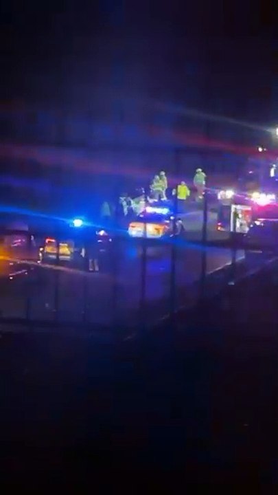 A road traffic collision closed Raglan roundabout last night