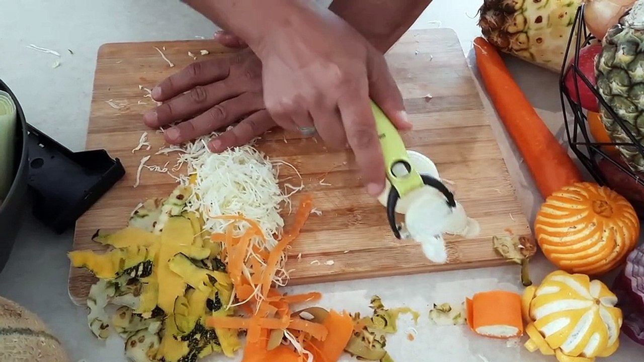 truco, cortar, cebolla, cocina,