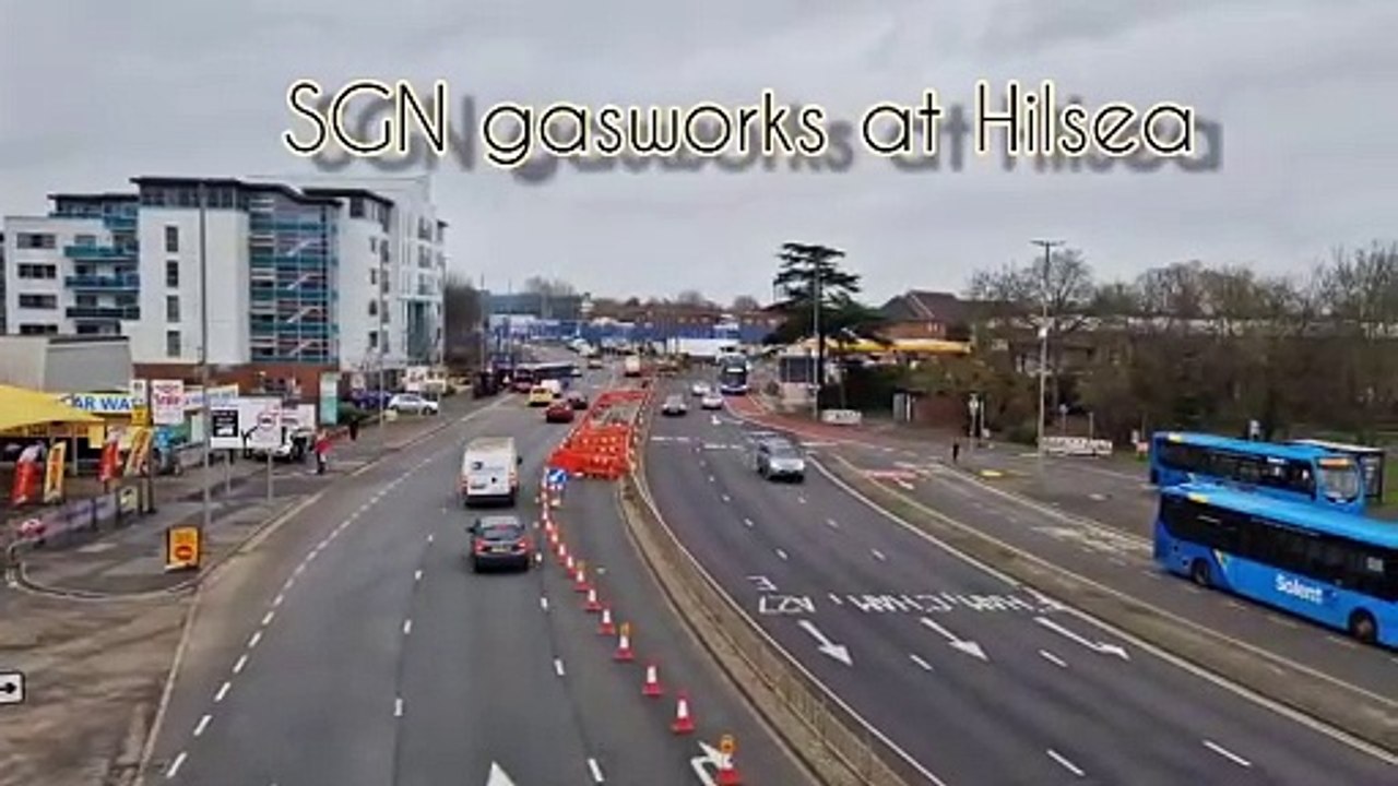 SNG gas network works in London Road, Hilsea, Portsmouth