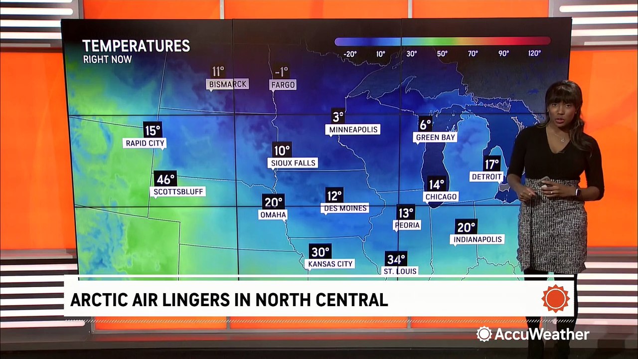 Arctic air lingers in the Upper Midwest