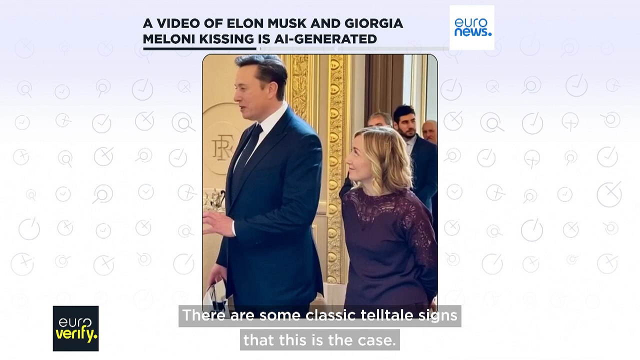 Viral video of Musk and Meloni kissing is AI-generated