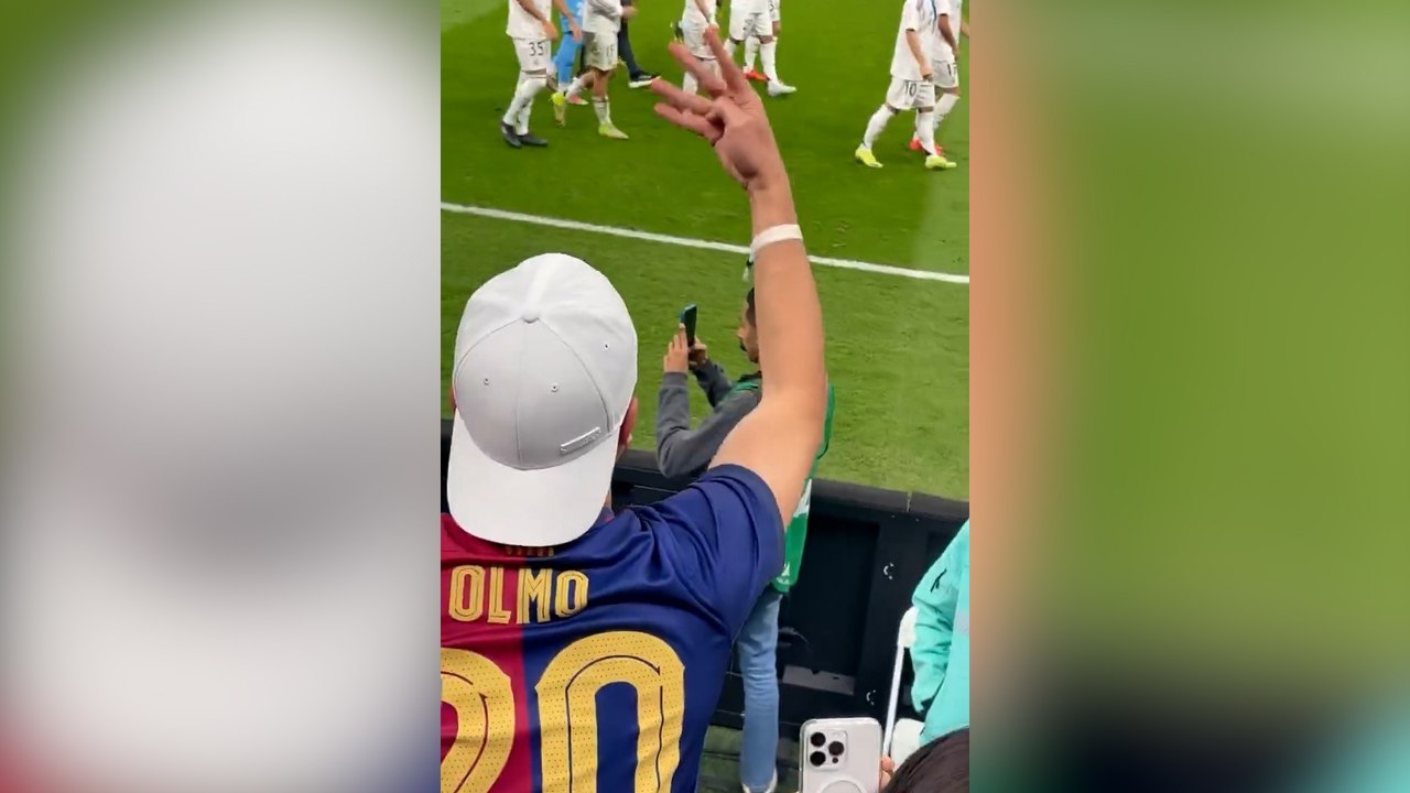 La reacción de Rüdiger cuando un aficionado culé le recuerda el 0-4 del Clásico