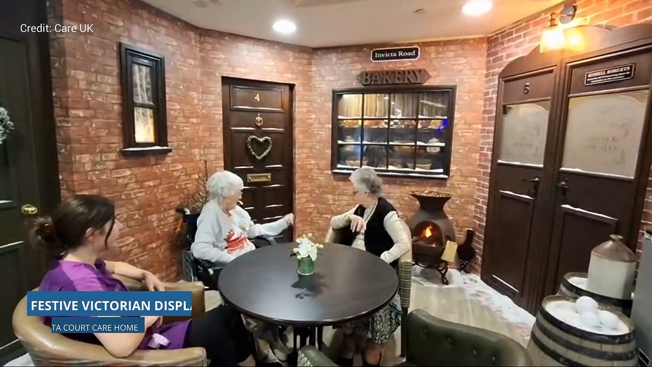 Residents at Invicta Court in Maidstone enjoy their immersive Dickensian Christmas display