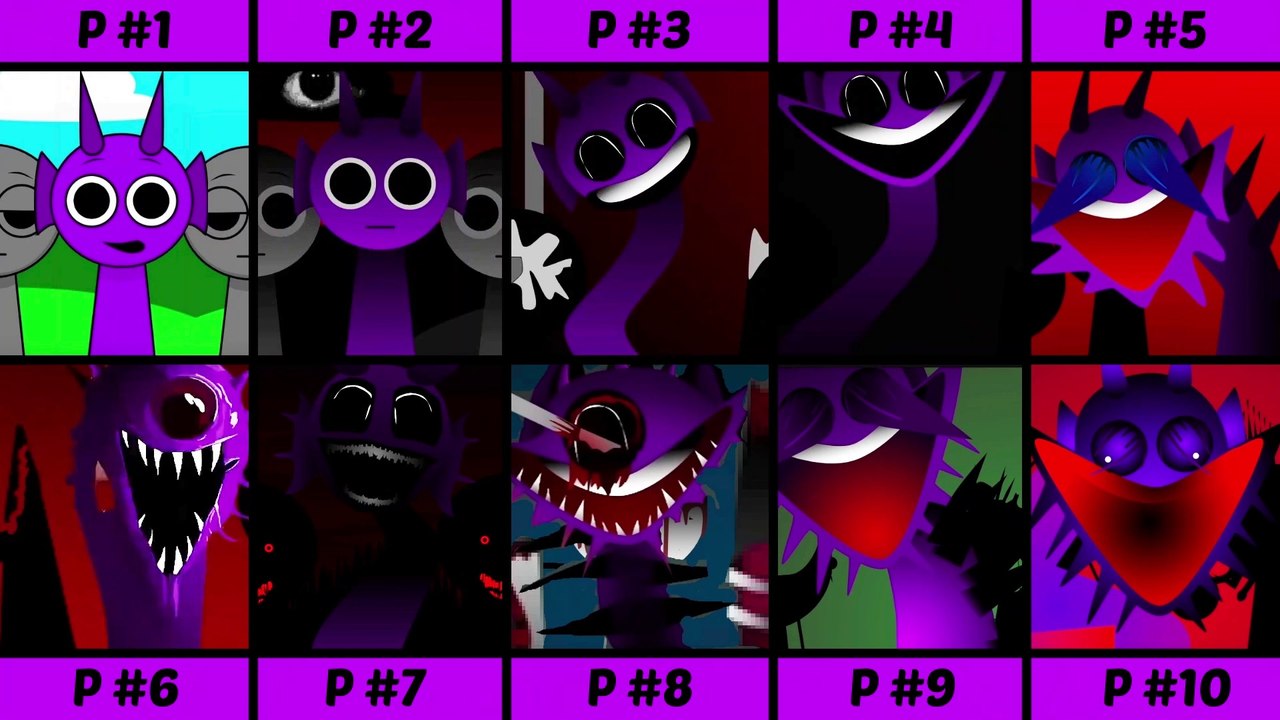 Incredibox Sprunki Durple Normal To Extreme Horror From Phase 1 to Phase 10