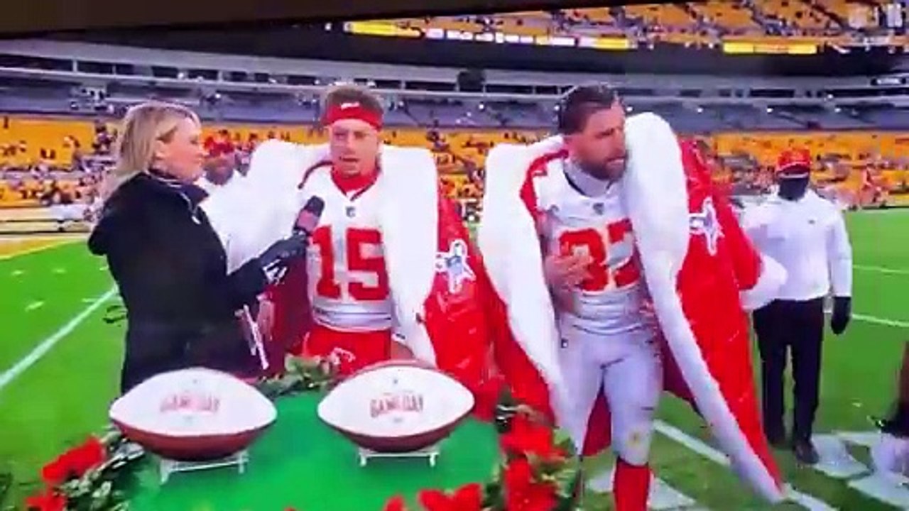 George Pickens interrupts Patrick Mahomes and Travis Kelce's postgame interview