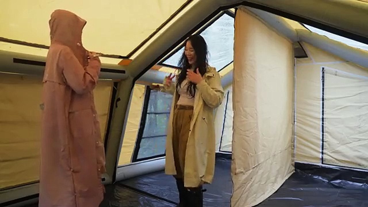 Camping with friend in heavy rains