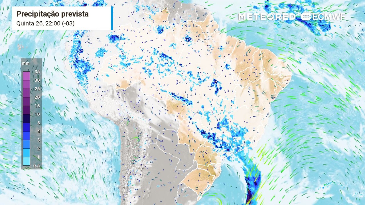 Chuva e nebulosidade prevista até o domingo (29).