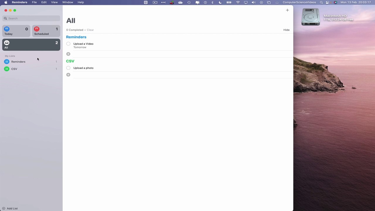 How to OPEN a List In a New Window On the Reminders Application Using a Mac - Basic Tutorial | New