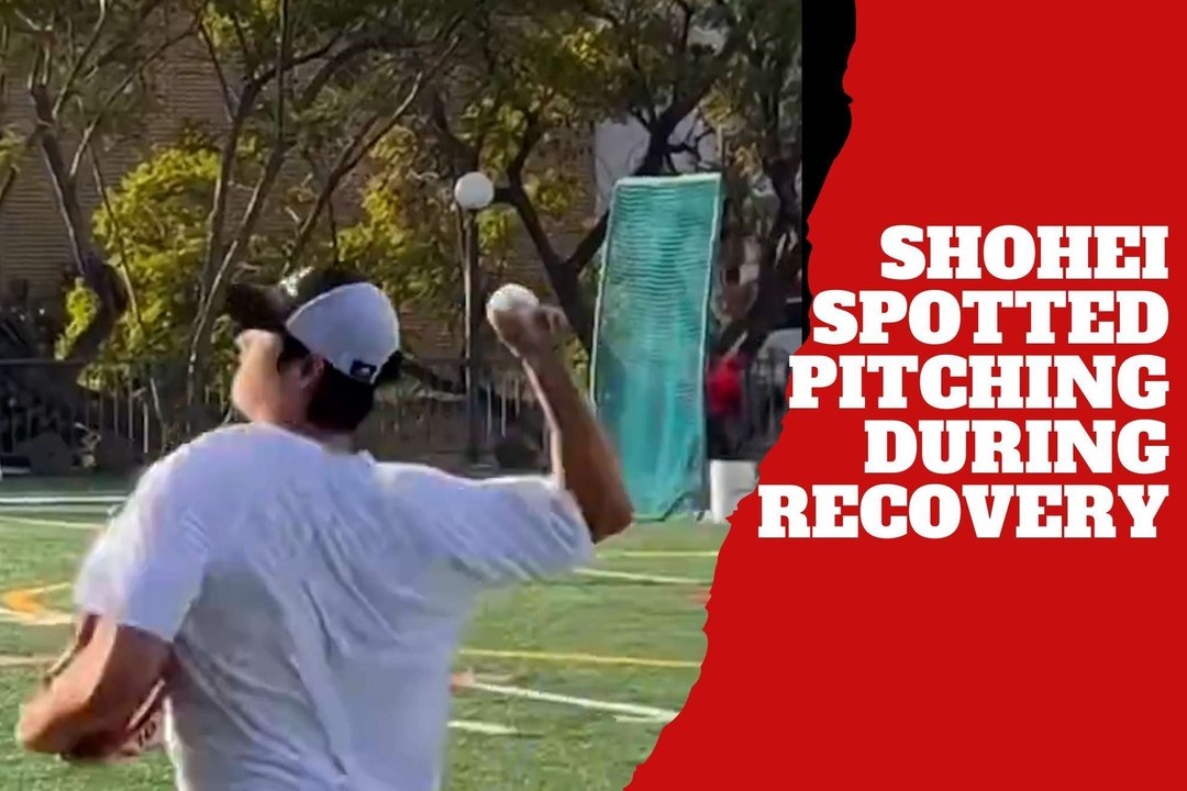 Shohei Ohtani spotted pitching at LA High School amid offseason rehab