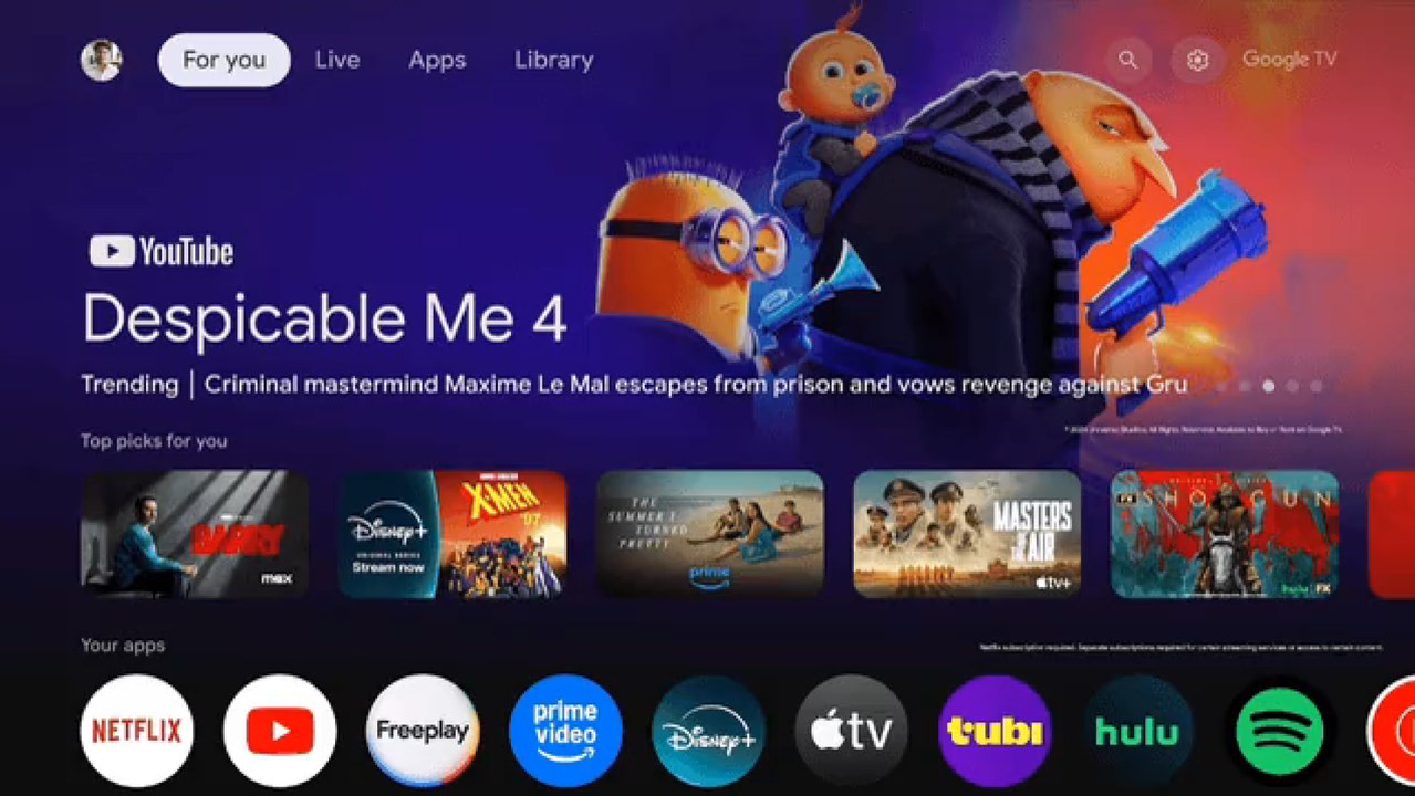 Ejemplo de Gemini en Google TV