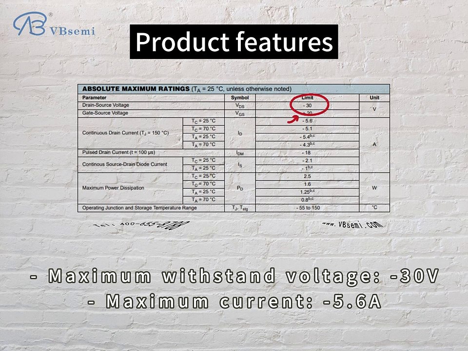 HM3421-VB is a SOT23 package P-Channel field effect MOS tube