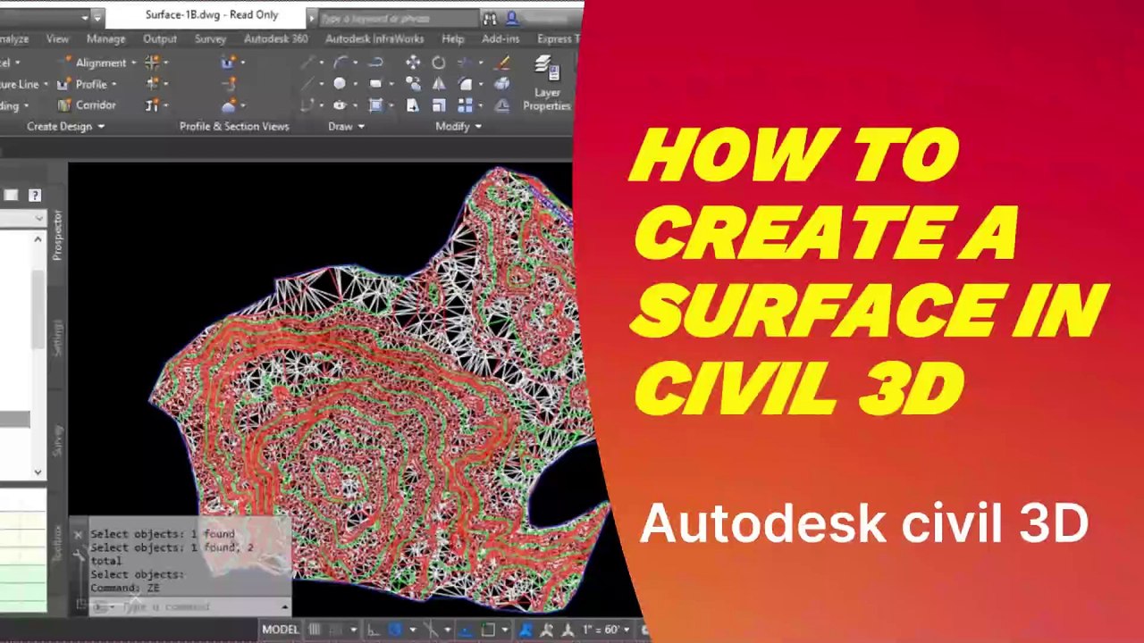 How to Create a surface in civil 3D #surface #autocadcivil3d #civil3d #Autodesk #civil3d