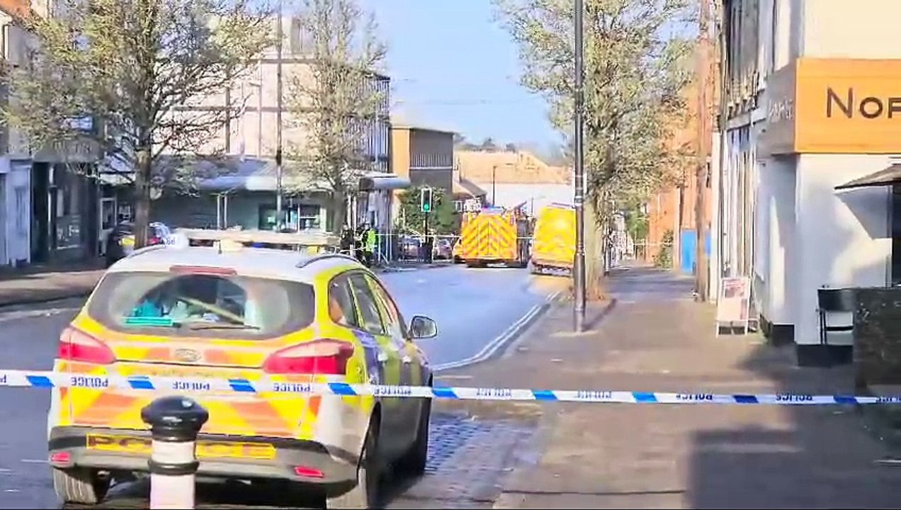 St Andrew's Street North in Bury St Edmunds sealed off