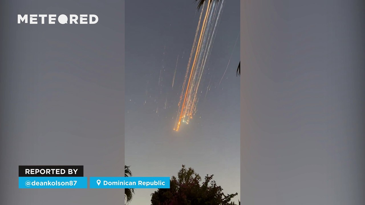 The Elon Musk (SpaceX) rocket explodes over the Caribbean